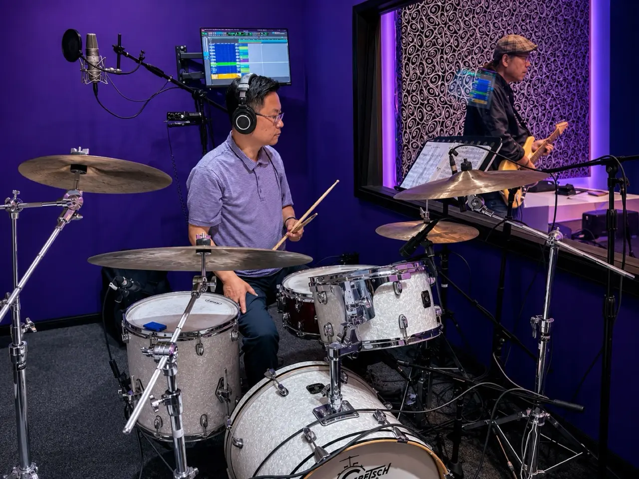 Band recording studio Los Angeles, live tracking session at MIX Recording Studio